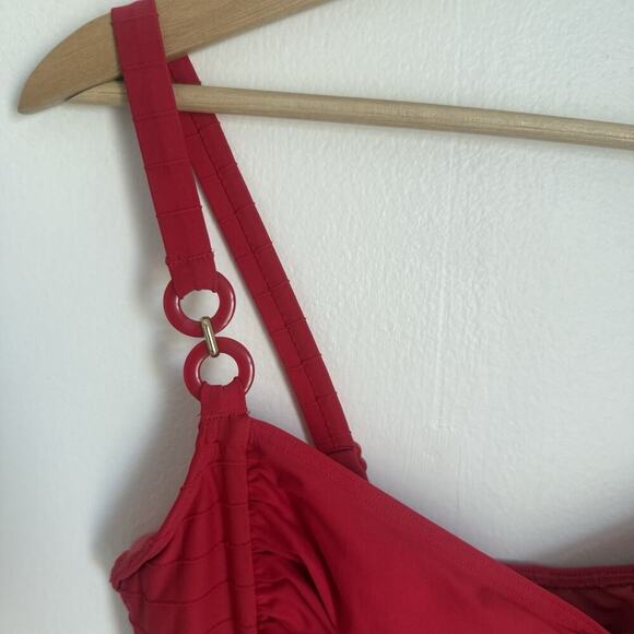 PRIMA DONNA Sherry One Piece Swimsuit True Red Ruching Slimming Resort Size 36E - Picture 5 of 13